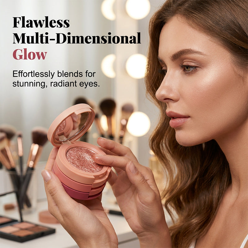 Harmivra | NEW 2026 2-in-1 Stackable Eyeshadow & Blush Palette with Mirror