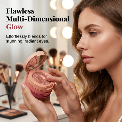 Harmivra | NEW 2026 2-in-1 Stackable Eyeshadow & Blush Palette with Mirror