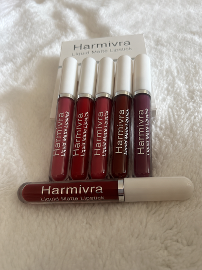 Harmivra | 10Pcs Matte Liquid Lipstick Set | Rich Ruby Brick Mauve Plum Violet Purple Shades, Transfer-Proof Water Resistant Longwear Lip Gloss, Perfect for Deep & Dark Skin Tones
