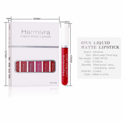 Harmivra | 10Pcs Matte Liquid Lipstick Set | Rich Ruby Brick Mauve Plum Violet Purple Shades, Transfer-Proof Water Resistant Longwear Lip Gloss, Perfect for Deep & Dark Skin Tones
