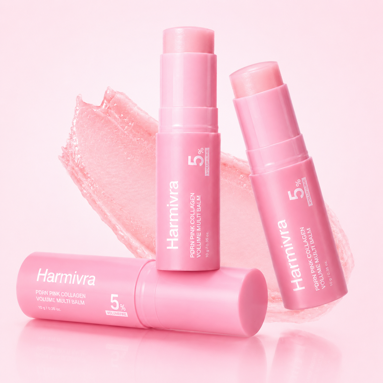 Harmivra | PINK – PDRN Collagen  Volume Balm Stick | Instant Plump & Glow