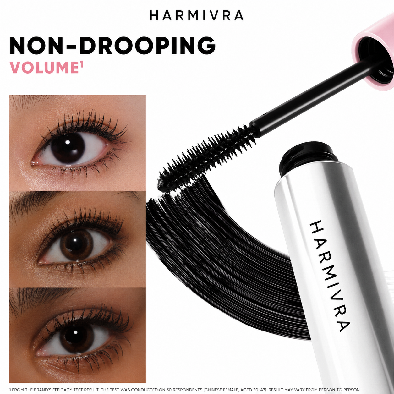 Harmivra 8X Volumizing Waterproof Mascara – 24H Long-Lasting, Smudge-Proof Lash Lift
