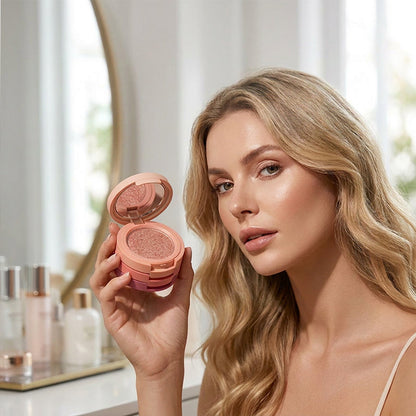 Harmivra | NEW 2026 2-in-1 Stackable Eyeshadow & Blush Palette with Mirror