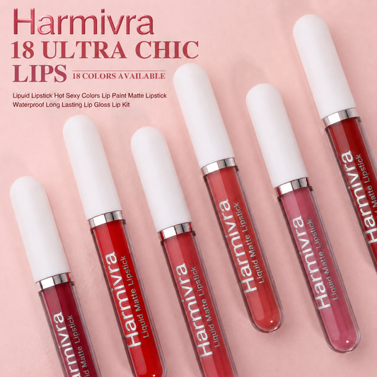 Harmivra | 10Pcs Matte Liquid Lipstick Set | Rich Ruby Brick Mauve Plum Violet Purple Shades, Transfer-Proof Water Resistant Longwear Lip Gloss, Perfect for Deep & Dark Skin Tones