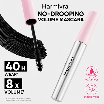 Harmivra 8X Volumizing Waterproof Mascara – 24H Long-Lasting, Smudge-Proof Lash Lift