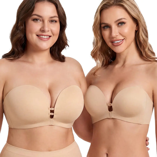 Harmivra Strapless Front-Closure Lift Bra – Seamless, Secure Support