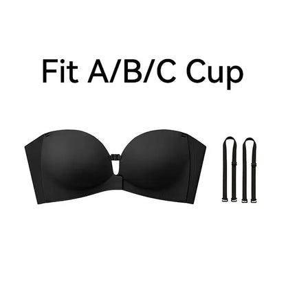 Harmivra Strapless Front-Closure Lift Bra – Seamless, Secure Support