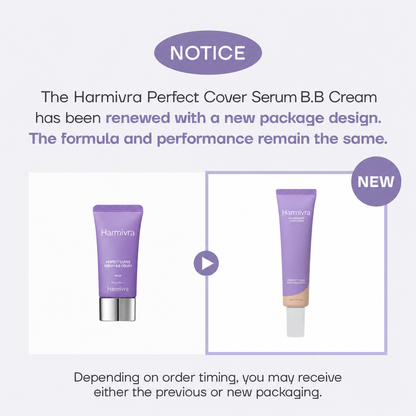 [Harmivra] M Perfect Cover Serum BB Cream (35ml) - Bifida Ferment Lysate Serum-Infused BB Cream for Anti-Aging Skin Rejuvenation, Skin Tint, Tinted Moisturizer, Skin Care Foundation Makeup,Superfood Complex,Glass Skin CardiBB OGBB PurpleBB