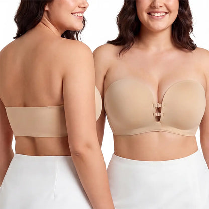Harmivra Strapless Front-Closure Lift Bra – Seamless, Secure Support