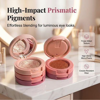 Harmivra | NEW 2026 2-in-1 Stackable Eyeshadow & Blush Palette with Mirror