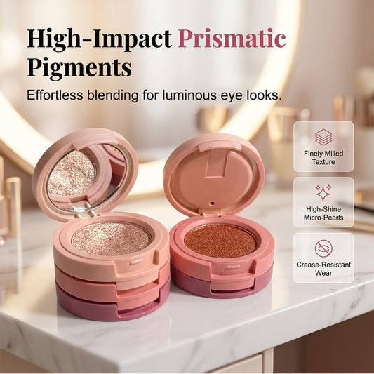 Harmivra | NEW 2026 2-in-1 Stackable Eyeshadow & Blush Palette with Mirror