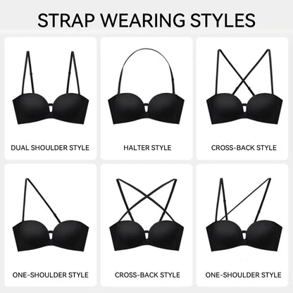 Harmivra Strapless Front-Closure Lift Bra – Seamless, Secure Support